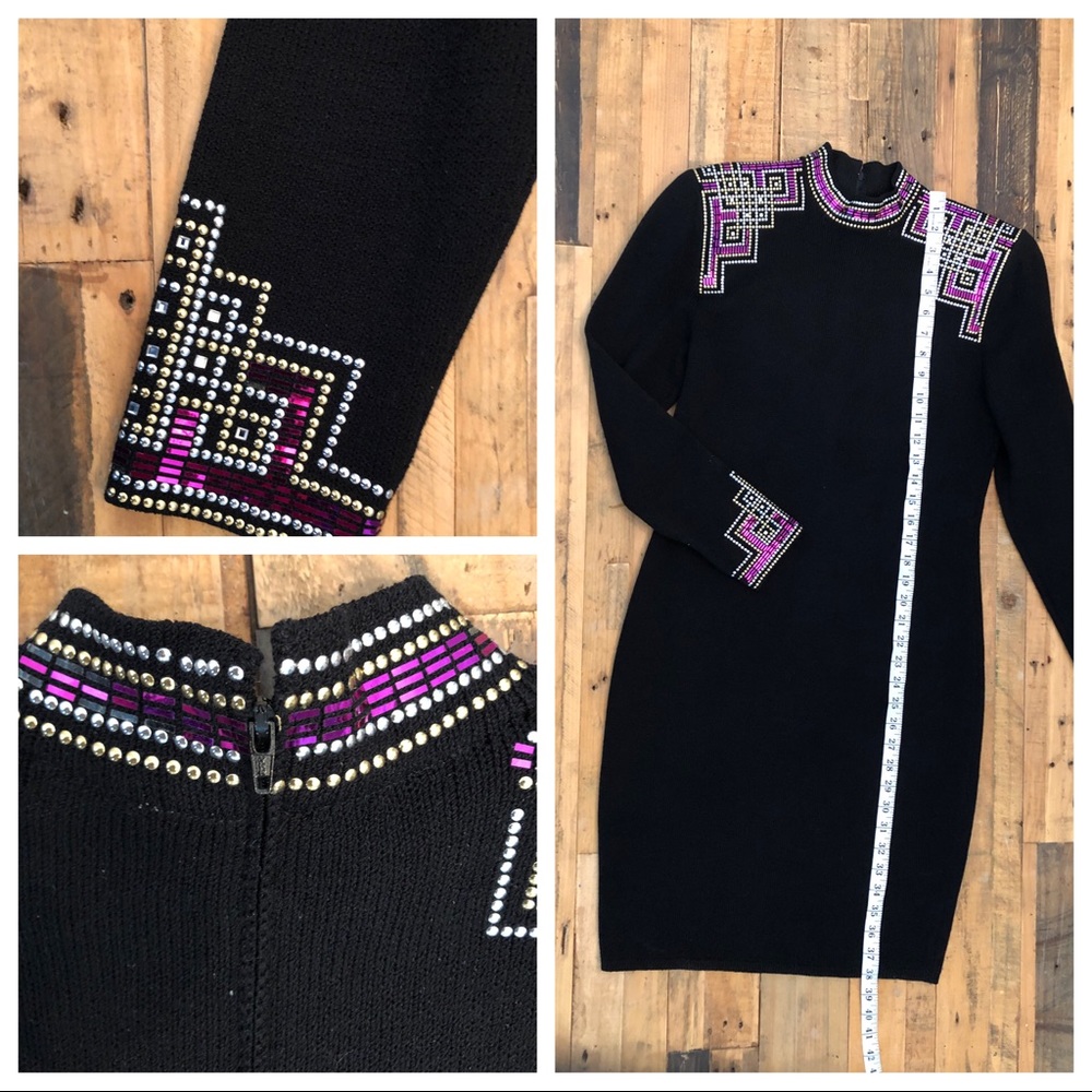 Vintage 80’s St. John knit black dress size 8 - Picture 4 of 5